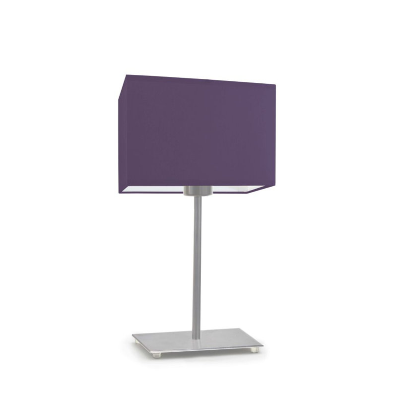 Asaya Metal Table Lamp, Brushed Steel, Violet