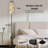  68.5" Standing Floor Lamp Cactus Mountains Boho Seamless Desert Cacti repeat print Wild West Dimmable Metal Pole Lamp with Linen Lampshade LED Bulb Included