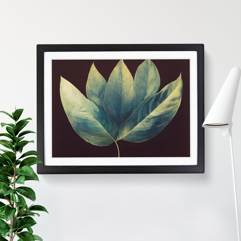 Innovative Leaf - Single Picture Frame Print, Black, 25cm H x 34cm W x 2cm D