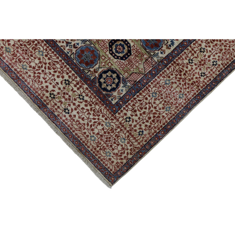 Hand Knotted Wool Area Rug in Beige