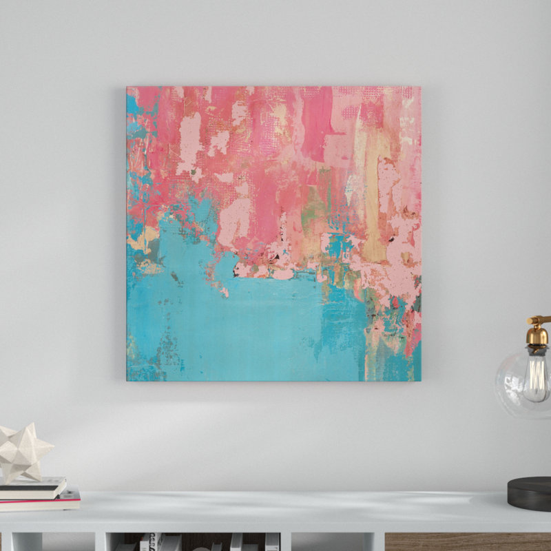 «Pink and Blue Abstract», impression sur toile
