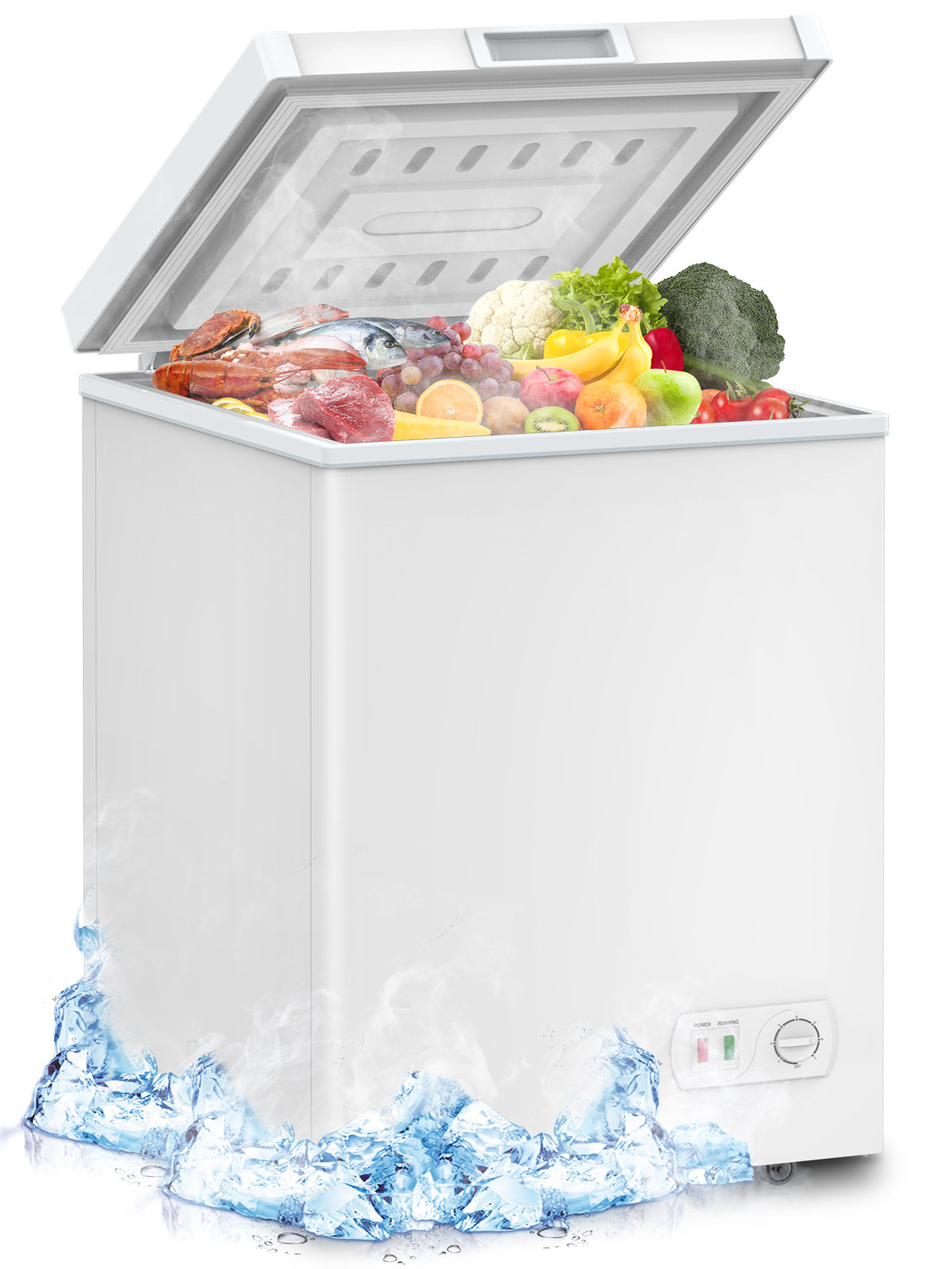 oylus Portable 3.5 Cubic Feet Chest Freezer with Adjustable Temperature  Controls