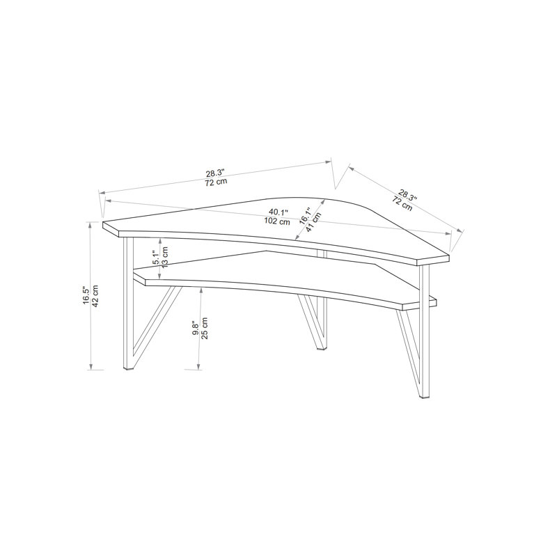 Krut Corner TV Stand for TVs up to 43" with Open Shelf 102 cm Wide, Atlantic Pine