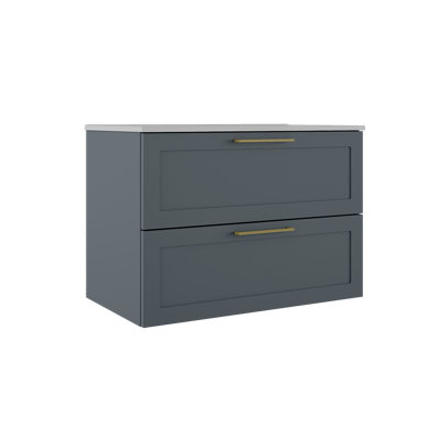 Rhythm 31" Two Drawer Wall-Mounted Vanity - Steel Blue