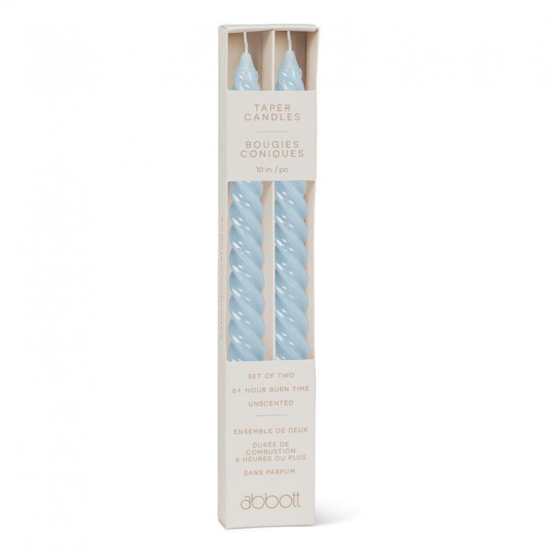 Ensemble de 2 bougies en spirale serrées, Pale Blue