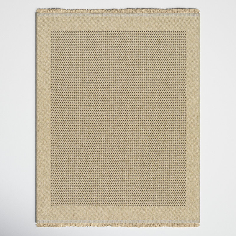 Adalina Machine Woven Polypropylene Area Rug in Brown/Tan, Rectangle 5'3" x 7'