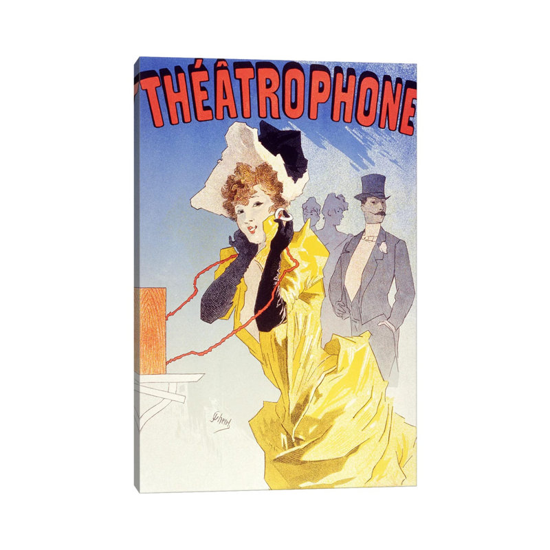 Theatrophone (Advertising) Vintage Poster - Wrapped Canvas Print, 20.32 cm H x 30.48 cm W