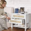 Table de chevet étroite en rotin avec 2 tiroirs et tablette de rangement Boho-553605445