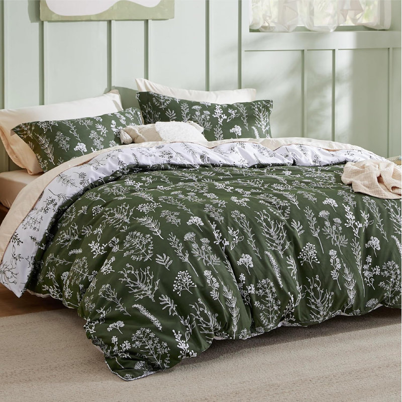 Bedsure Duvet Cover King Size - Reversible Duvet Cover Set with Zipper Closure, 3 Pieces Floral Patterned Bedding Set