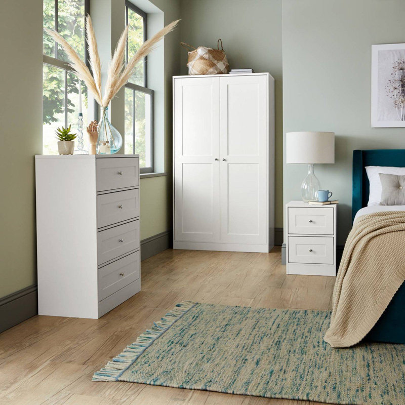 Merrigan Solid Wood Piece Bedroom Set, Ivory White