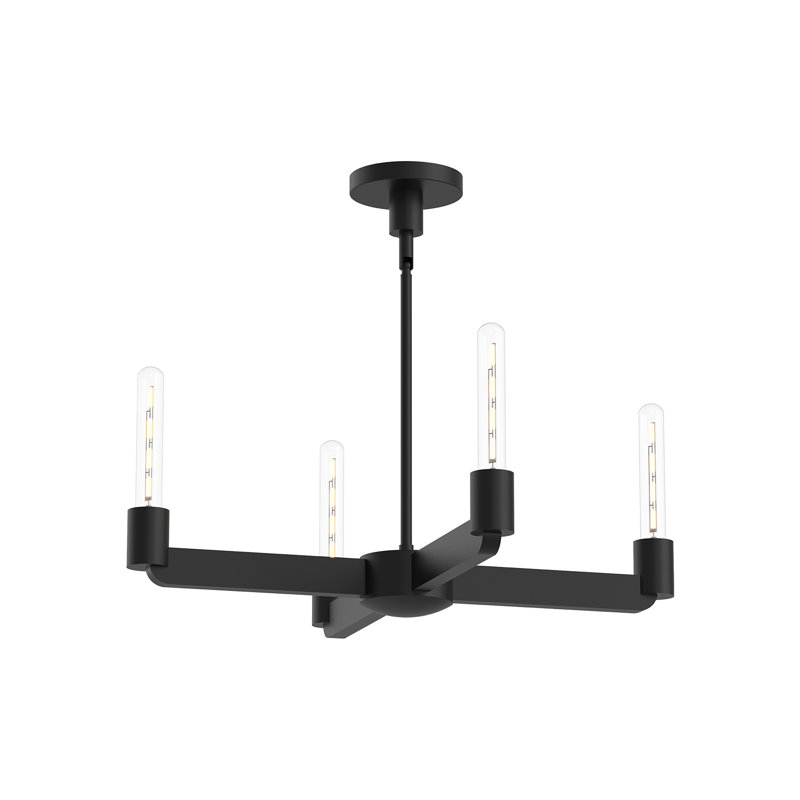 Claire 4 - Light Wagon Wheel Chandelier, Matte Black
