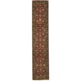 Hand-Knotted High-Quality Red and Black Runner