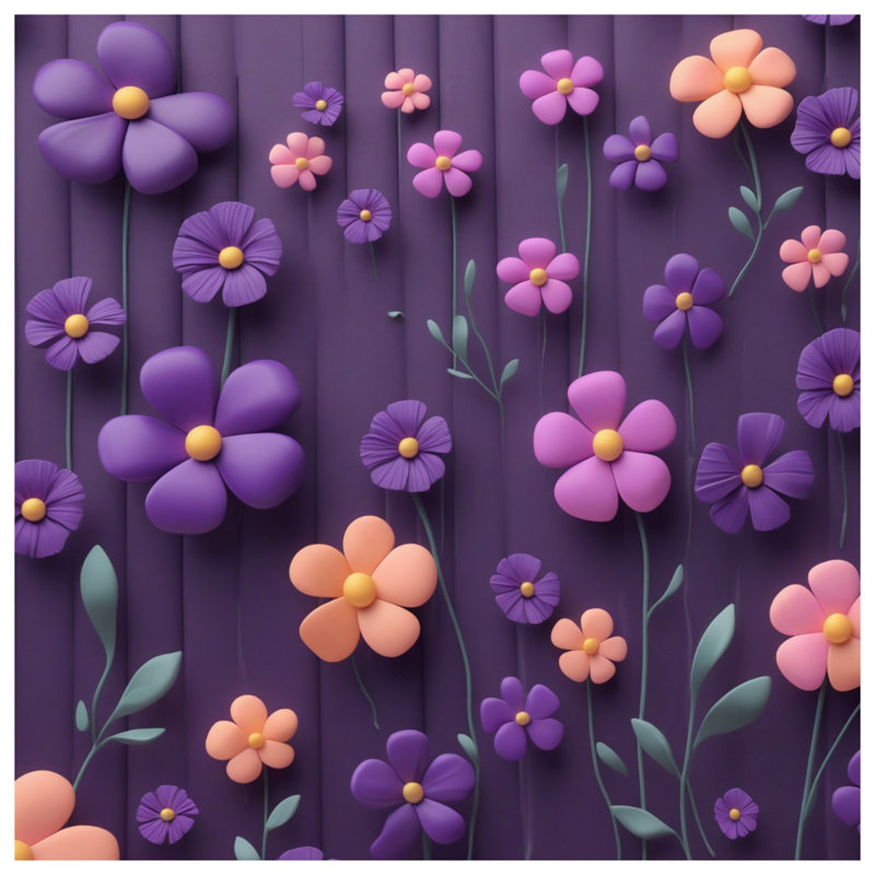 Rideaux de douche mauves à fleurs roses, L 70 po x H 93 po
