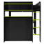 Full Size Loft Bed With Lighted Adjustable Desk, Open Wardrobe, And Bookcase-1091934963