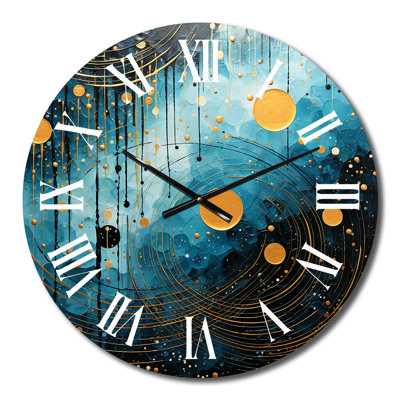 Blue Minimalism Moon VI Metal Wall Clock