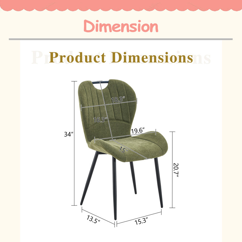 Ensemble de 4 chaises de salle à manger avec poignée intégrée. Structure en métal, pieds réglables. Chaises de salle à manger à domicile avec coussin confortable extra-large, polyvalent pour de multiples cas de figure