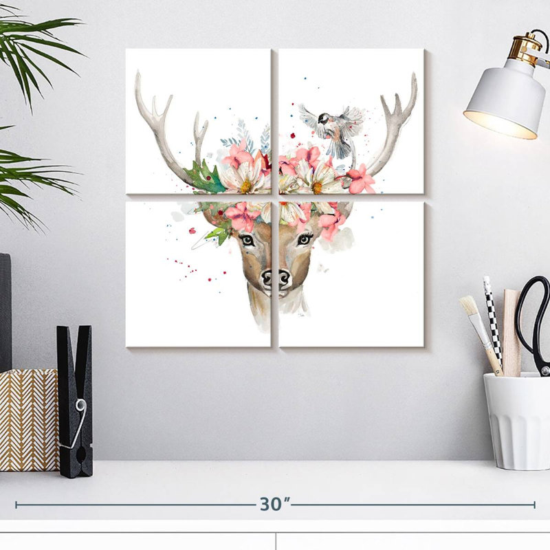 Cerf des bois Brampt, H 18 po x l 18 po