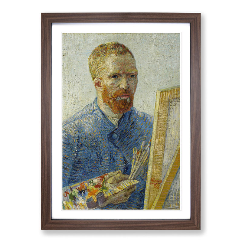 Self-Portrait Vol.6 by Vincent Van Gogh - Picture Frame Painting, Walnut Framed, 36cm H x 27cm W x 2cm D