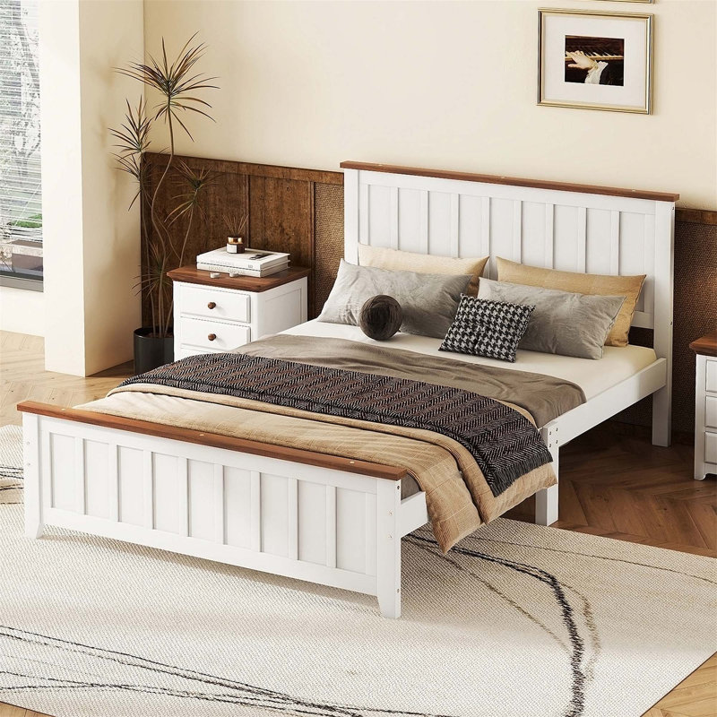 Lit standard en bois, Gris, Grand