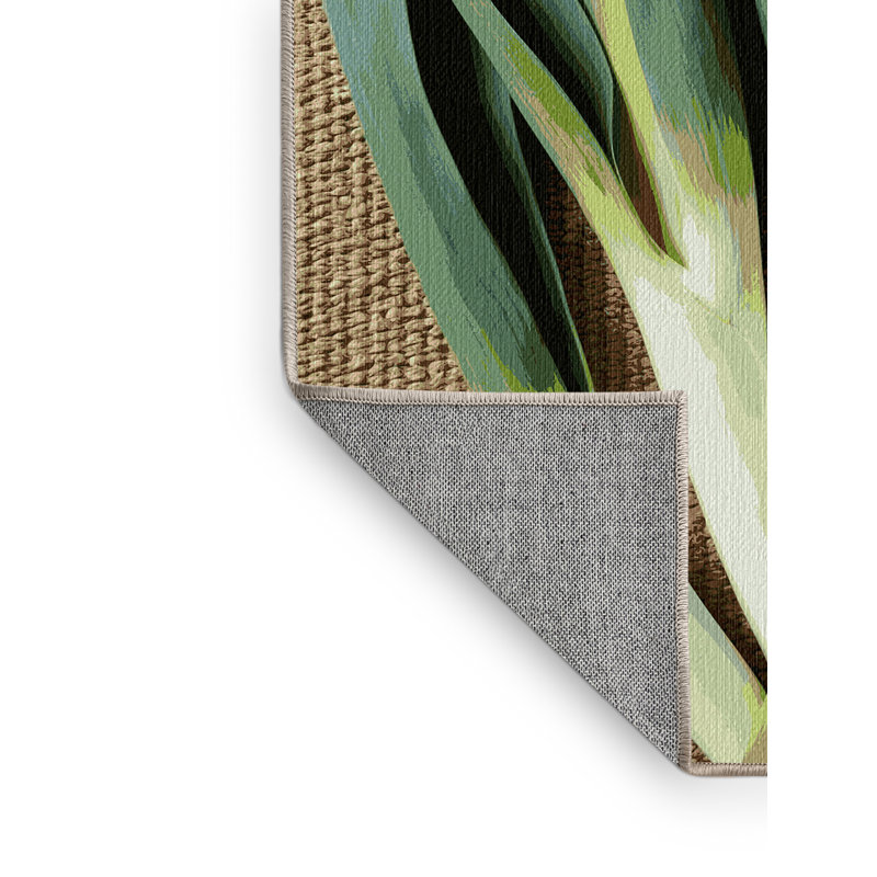  Tapis lavable avec poireaux et légumes, Rectangle 4pi x 6 pi