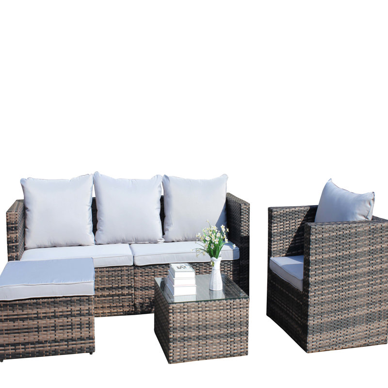 Pe Patio 4:, Table basse, Coussins - Table de jardin inclinable 4: Avec tissu