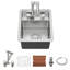 Évier de cuisine encastré 13 po x l 15 po à cuve simple en acier inoxydable de calibre 16 avec robinet pliable et crépine-121279998-124063597