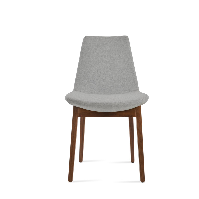 Eiffel Wood Dining Chair, Silver Wool