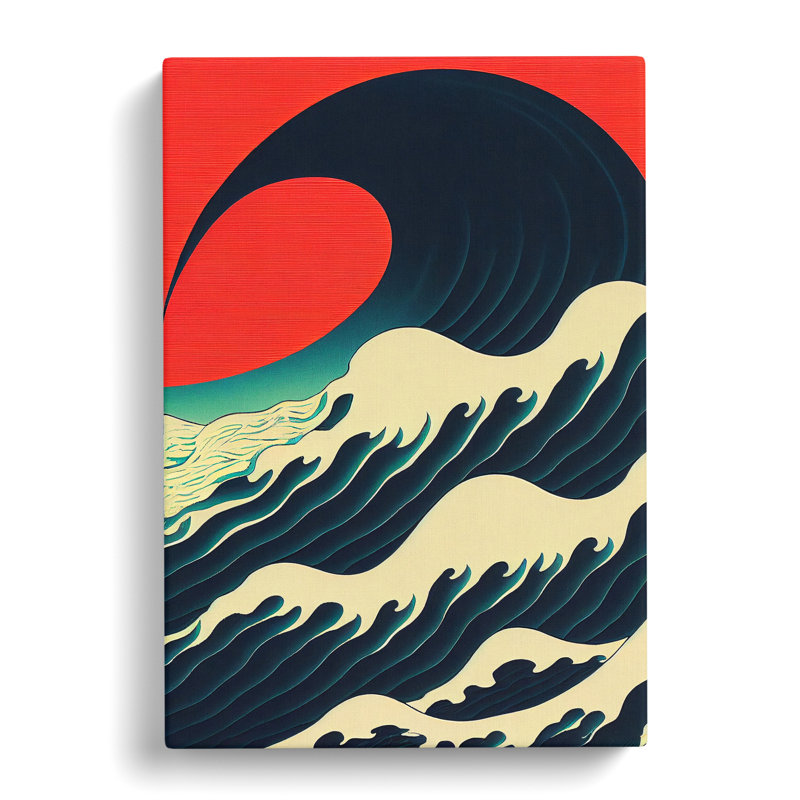 Modern Japanese Wave No.1 - Wrapped Canvas, 50cm H x 35cm W x 3cm D