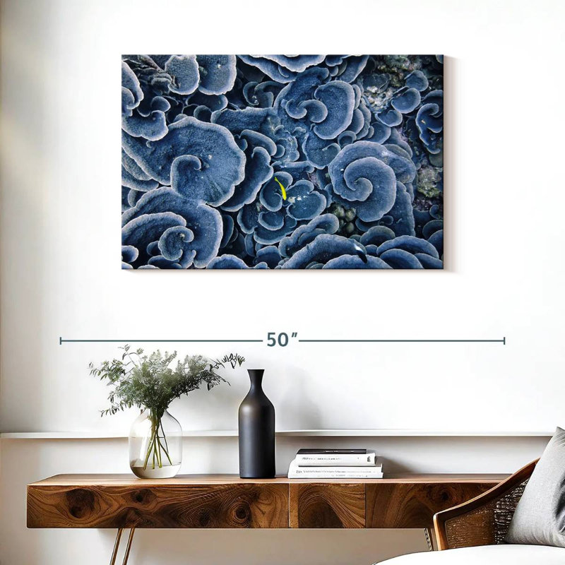 Crowle Cloud Shaped Blue Corals, 24" H x 36" W
