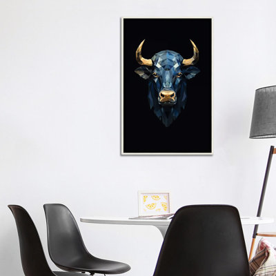 Poly Art Bull - reproduction d'art murale - toile encadrée