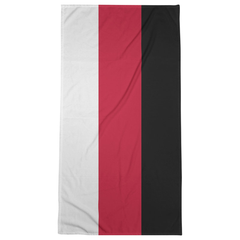 New Jersey Lightweight Beach Towel, White/Red/Black, Microfiber