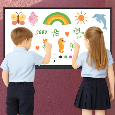 JYXCN 4K Smart Board 49 Inch Interactive Whiteboard All-in-One, Touch Screen Computer with Dual System & Cloud Sharing Suitable for Classroom, Office & Presentations?(Include Wall Mount)