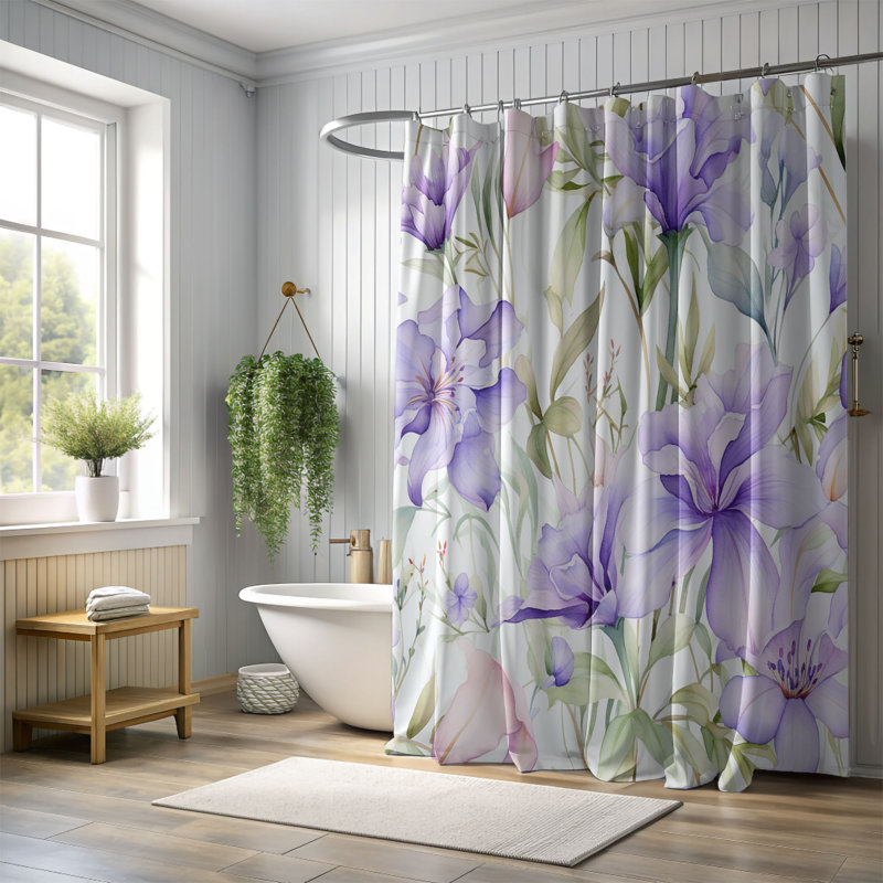Rideau de douche standard 1 pièce Spring Breeze, H 74 po x l 71 po
