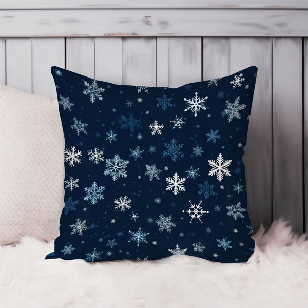 Ethan Taylor Snowflakes Navy Blue Snow Flake Modern | Wayfair