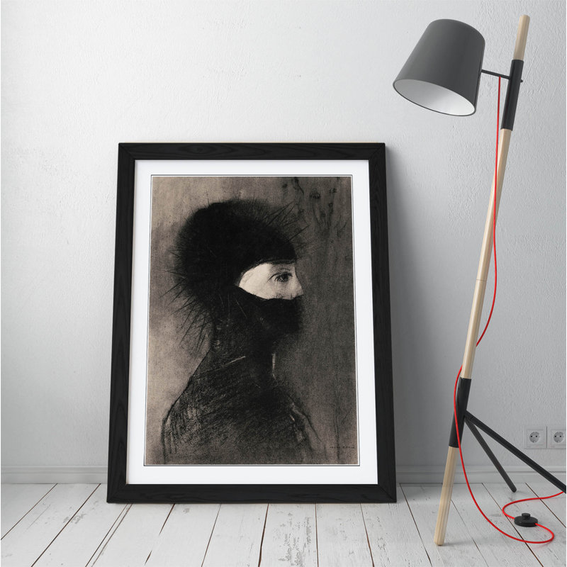 Odilon Redon Armor Woman - Single Picture Frame Print on Canvas, Black, 89cm H x 64cm W x 2cm D