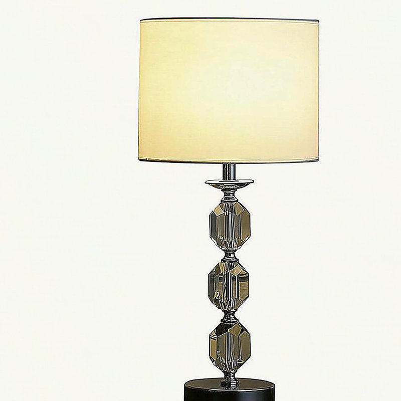 21" In Tilli Hexagonal Prism Crystal Orb Table Lamp