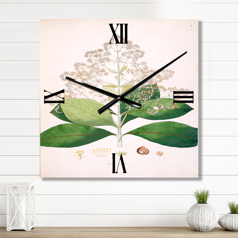 Horloge murale rétro vintage London Plants III, Moyen