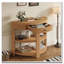 Console cannelée demi-lune avec tiroir et tablettes-600970651