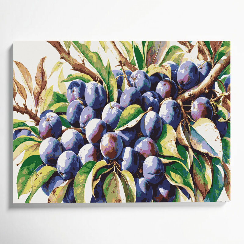 Art mural sur toile prune grise, H 12 po x l 18 po