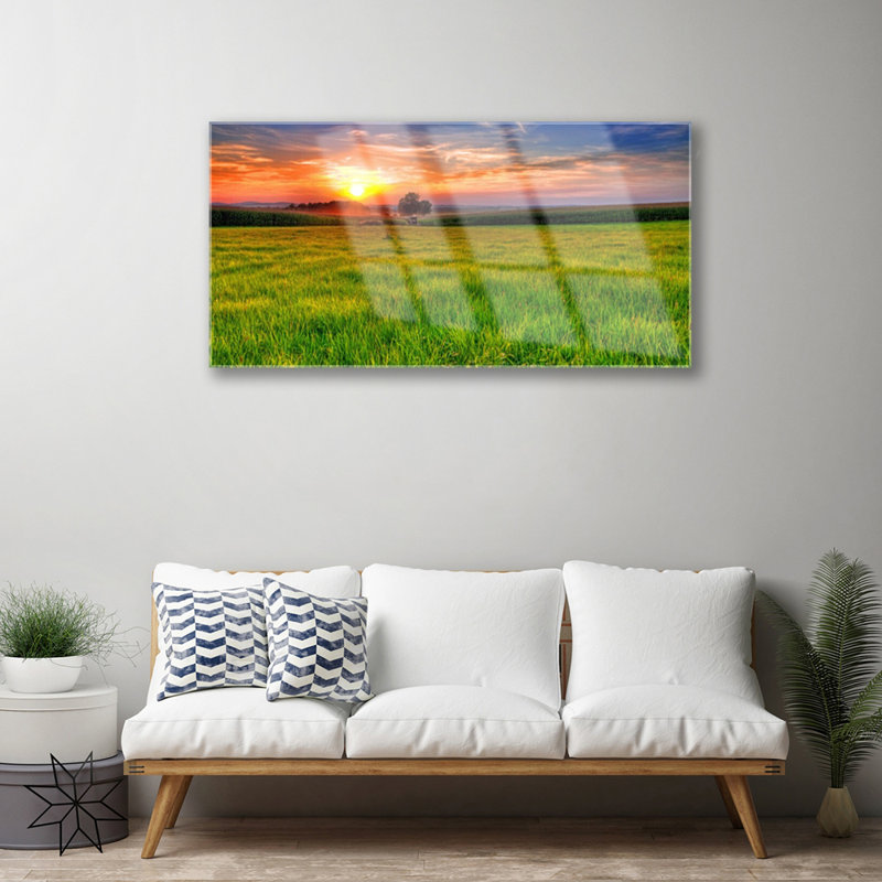 Nature Meadow Sun - Unframed Photograph on Glass