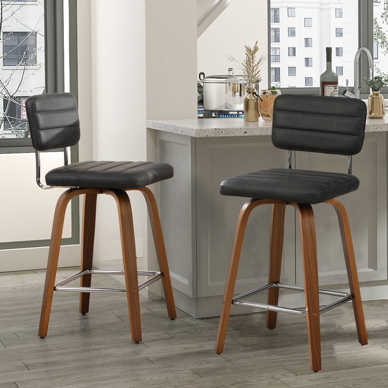 Tabouret de comptoir pivotant H 35,83 po Randerick, Gris