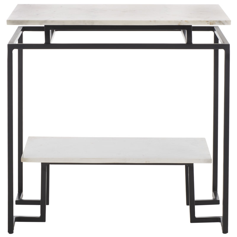 Table de bout avec rangement Fulgentas, Blanc