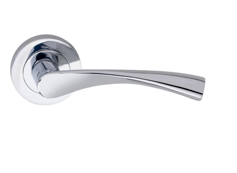 Astrid Design Classic Door Handles Bathroom Set in Polished Chrome Finish with Thumbturn & Mortise Lock