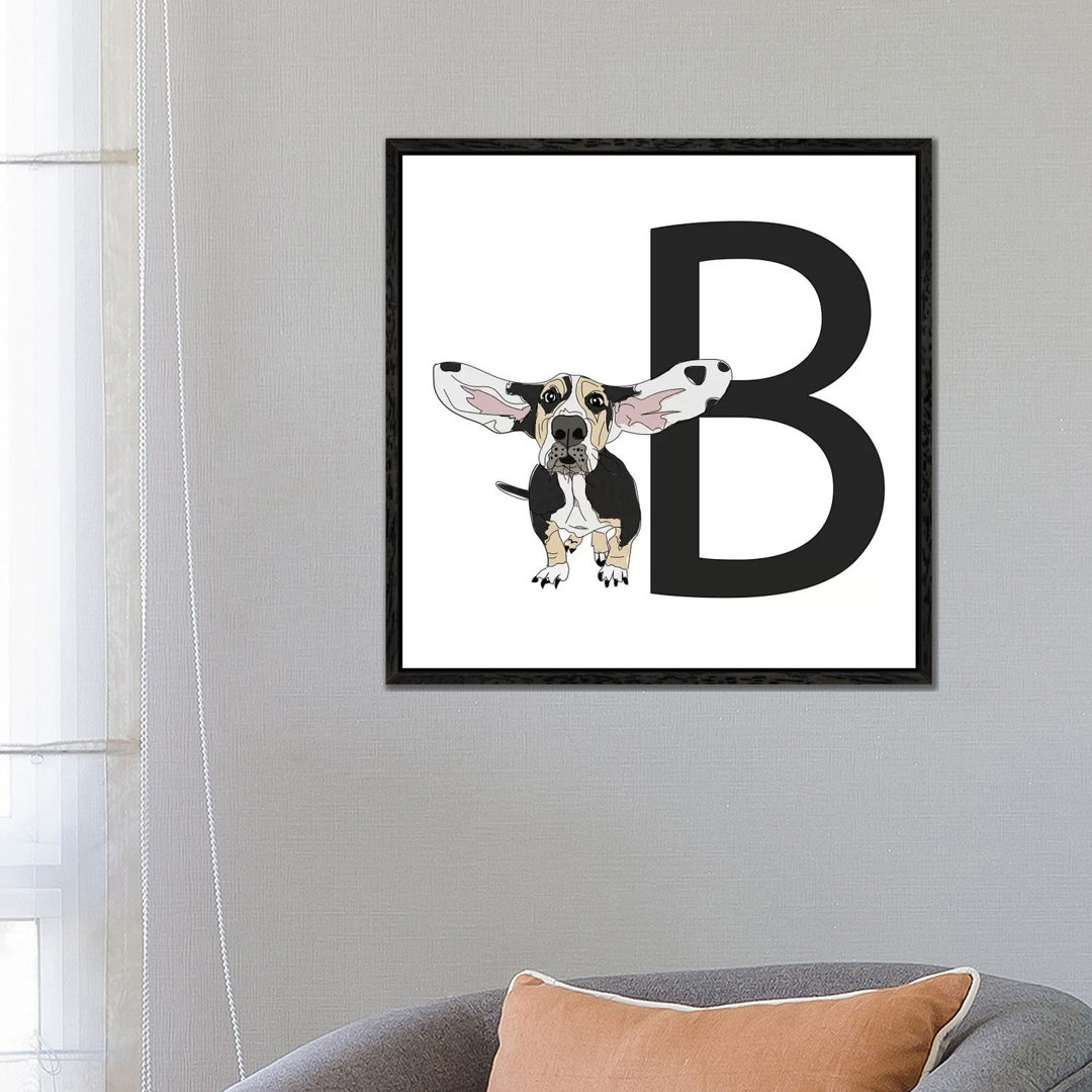 B Is For Basset Hound von Sketch And Paws - Gallery-Wrapped Canvas Giclée on Canvas