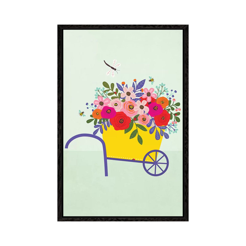 Garden 1 Piece Painting on Canvas, 101.6cm H x 66.04cm W x 3.81cm D, Black Framed