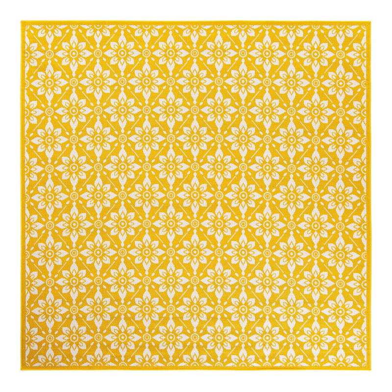 Outdoor Trellis Floral Indoor / Outdoor Rug, Square 7'10"