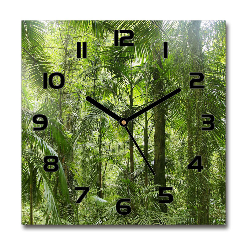 Harmehar Glass Wall Clock, Black/Green