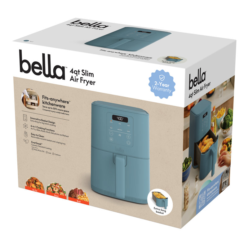 Bella Slim 4.0 QT Air Fryer, Surf