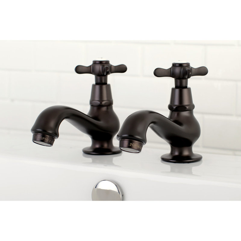 Kingston Brass Essex Two-Handle Deck Mount Basin Tap Faucet, Oil Rubbed Bronze