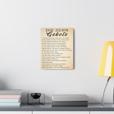 Die Zehn Gebote 10 Commandments - No Frame Rectangle Print on Canvas